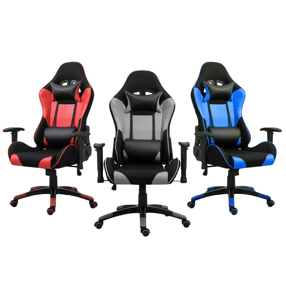 

Samincom Adjustable height Swivel Chair PU leather and Mesh Ergonomic High-Back Large Backrest Office Game Chair