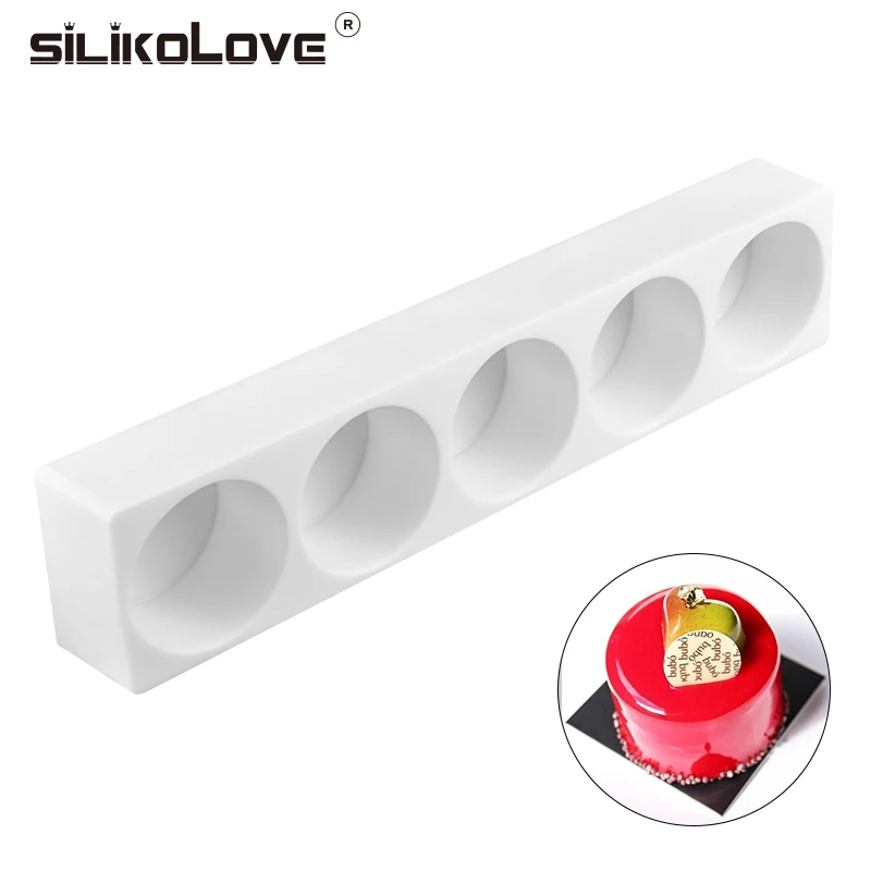 

SILIKOLOVE 5 Cavitie Round Shaped Muffin Cake Silicone Mousse Pan Mold Non-stick Baking Decoration Tools Silicone Form Bakeware