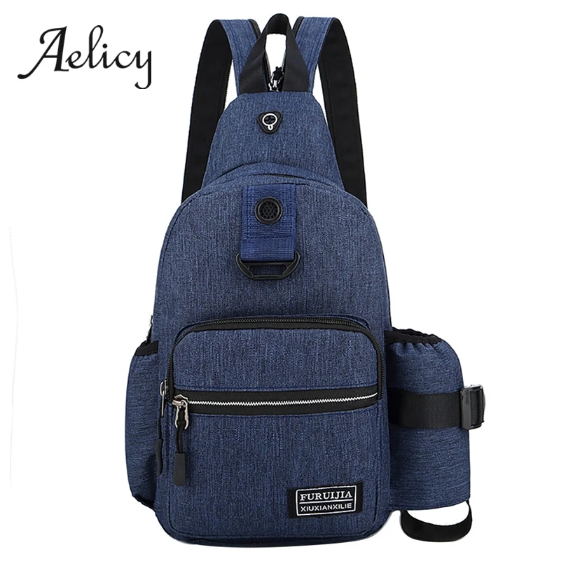 

Aelicy Male Student Small Backpack Neutral Waterproof Business Chest Mini Backpack Men Travel multi-function Solid Package