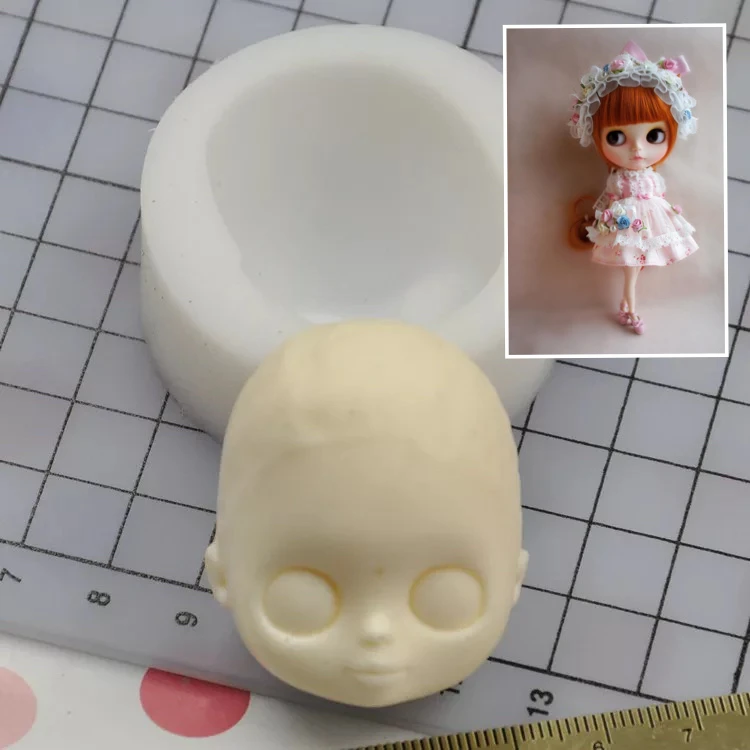 3D голова куклы плесень Blyth лицо шоколад из силиконовой формы леденец пудинг