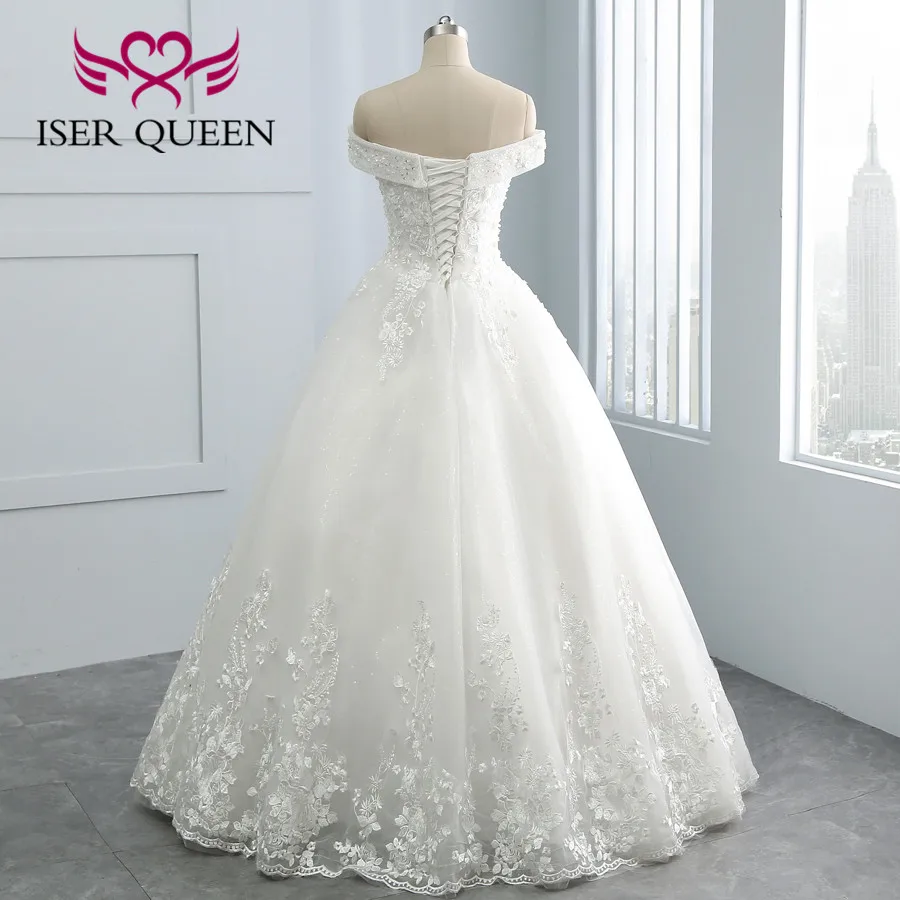 Peals Бисероплетение Кружева вышитые свадебные платья бальное платье, кепка, рукав плюс размер белый Vestidos De Novia Свадебные платья WX0109