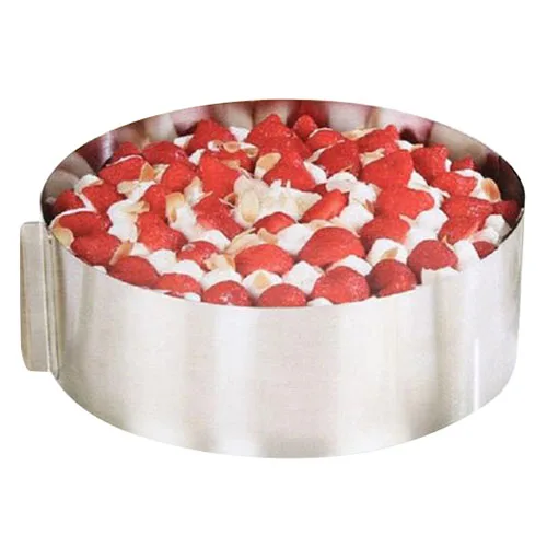 Выдвижной из нержавеющей стали круг мусс кольцо торт выпечки набор инструментов Размер форма Регулируемая формы для выпечки серебро FJS