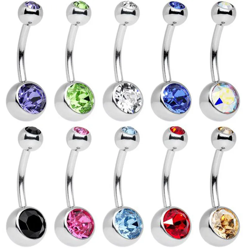 

#5001 10pc Piece Stainless Steel Assorted Colors Belly Button Ring piercing ring New Arrival Freeshipping Hot Sales