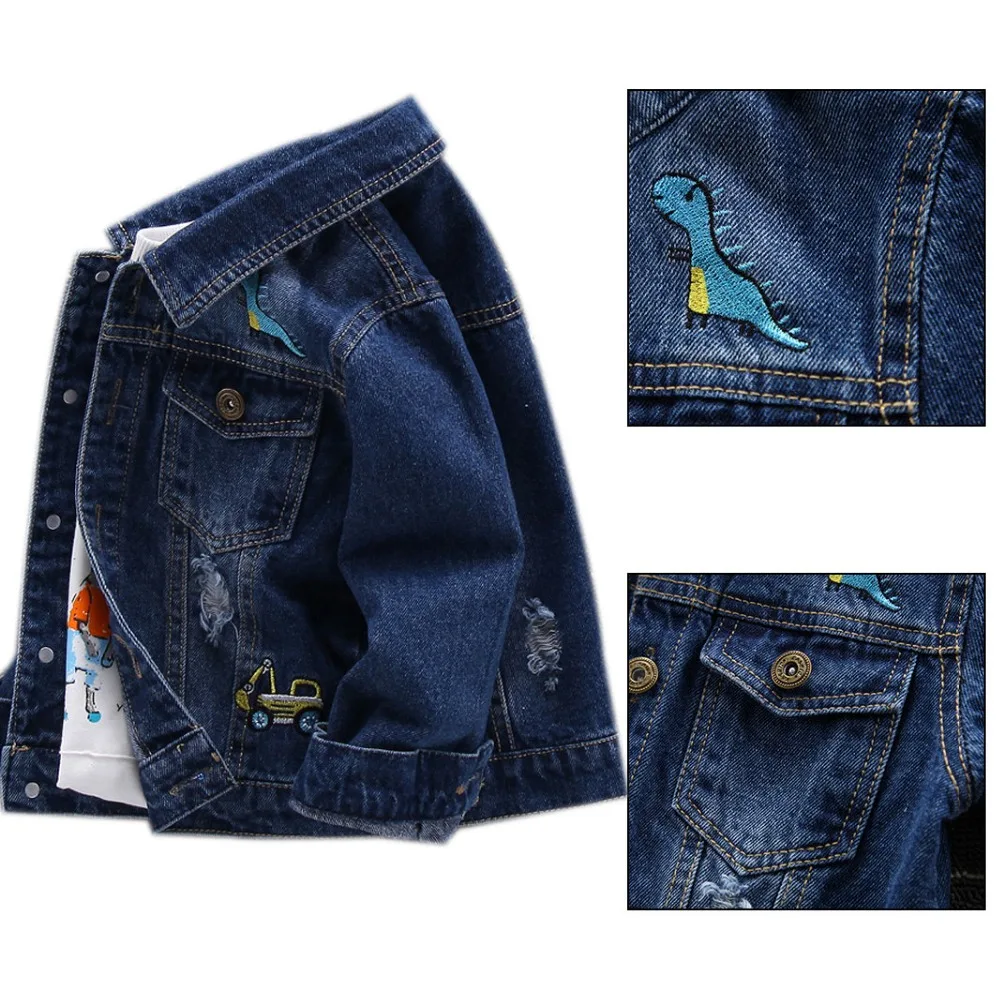 Cabolsa de Bebê Transporte da Gota Crianças Jaqueta Denim Meninos Buraco Quebrado Jean Jaquetas Meninas Roupas Outerwear Casual Primavera Outono 12 High Quality Mamãe e Bebê