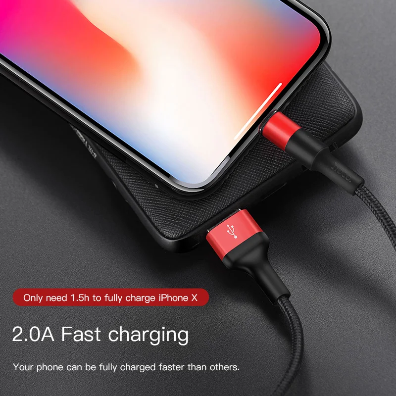 Кабель для быстрой зарядки телефона HOCO 9V 2A USB iPhone XS MAX XR 8 7 plus ipad кабели
