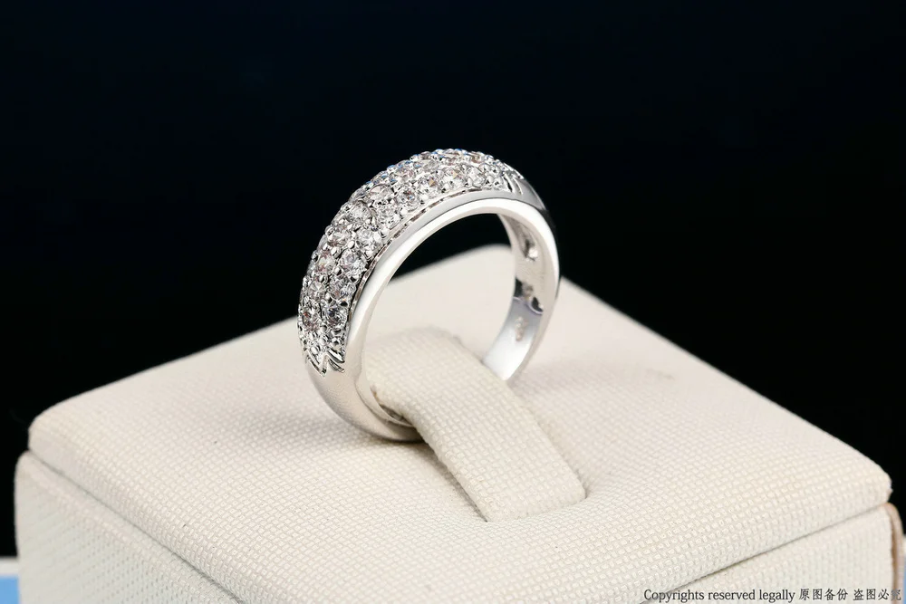 Двойная ярмарка, высокое качество, CZ камень, микро проложили обручальные кольца, модные кубические циркония, свадебные украшения для женщин, anel joias DFR109