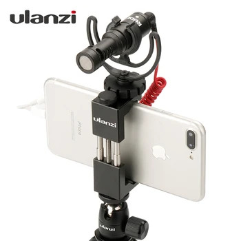 

Ulanzi Phone Tripod Mount Adapter with Cold Shoe Handle Rig Phone Holder Mount Tripod Clip for iPhone X 8 7 Plus Samsung S8 S7