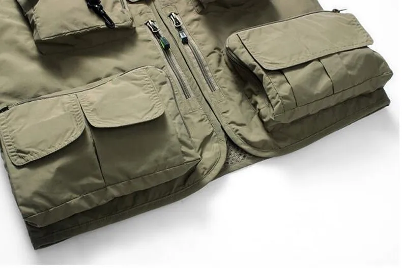 2016 Summer Mens Outdoor Sports Military Casual Brand Vests Coats Reporter Shoot Army Camp Man Khaki Grid Coat NIANJEEP Vest New (15)