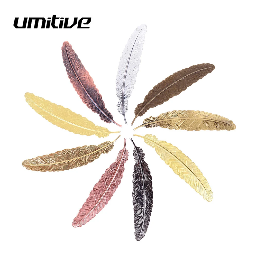 

Umitive 3PCS/ set Metal Retro Bookmarks Feather Bookmarks Simple Elegant And Thin For Adults Kids Friends And Family