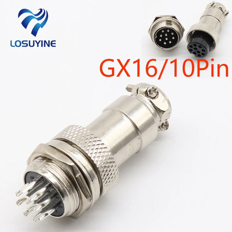 

1set GX16 10 Pin Male & Female Diameter 16mm Wire Panel Connector L73 GX16 Circular Connector Aviation Socket Plug Free Shipping