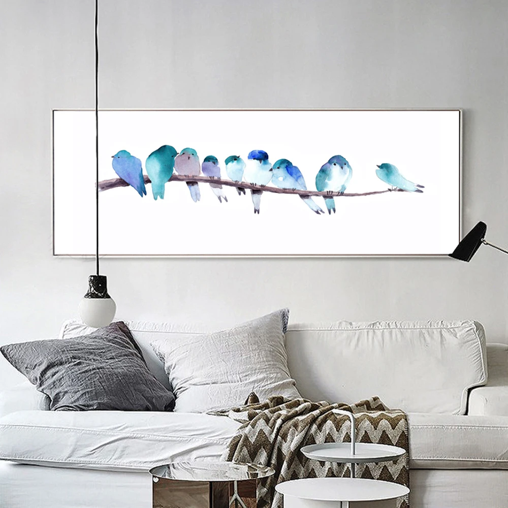 

Modern Watercolor Canvas Print Painting Poster of Birds on the Branch,Unframed Wall Picture for Home Decoration,Wall Decor LZ784
