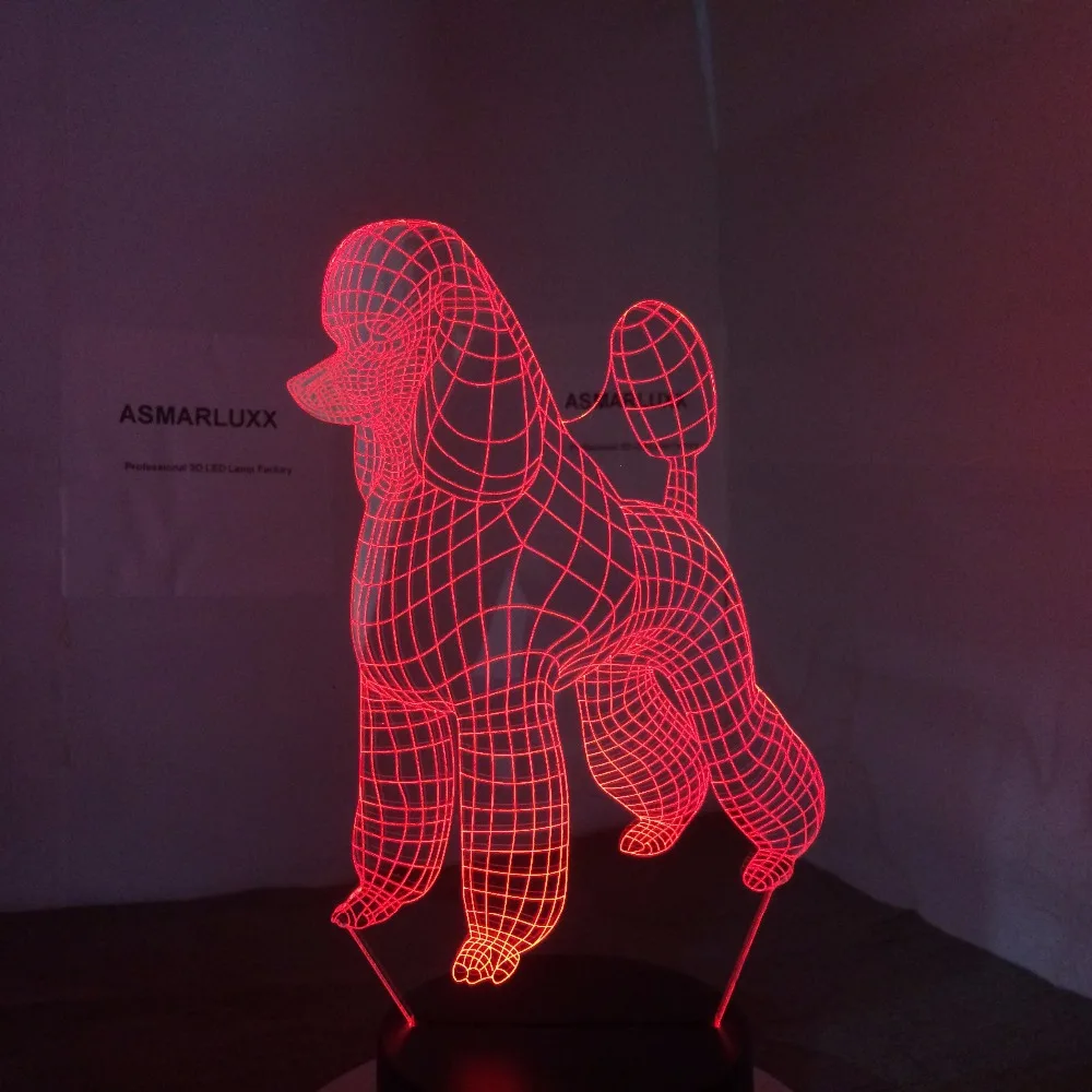 New Cute Poodle Dog 3d Lamp 7 Colors Led Night Lamp For Kids Touch Led Usb Table Lampara Lampe Baby - 32892323579
