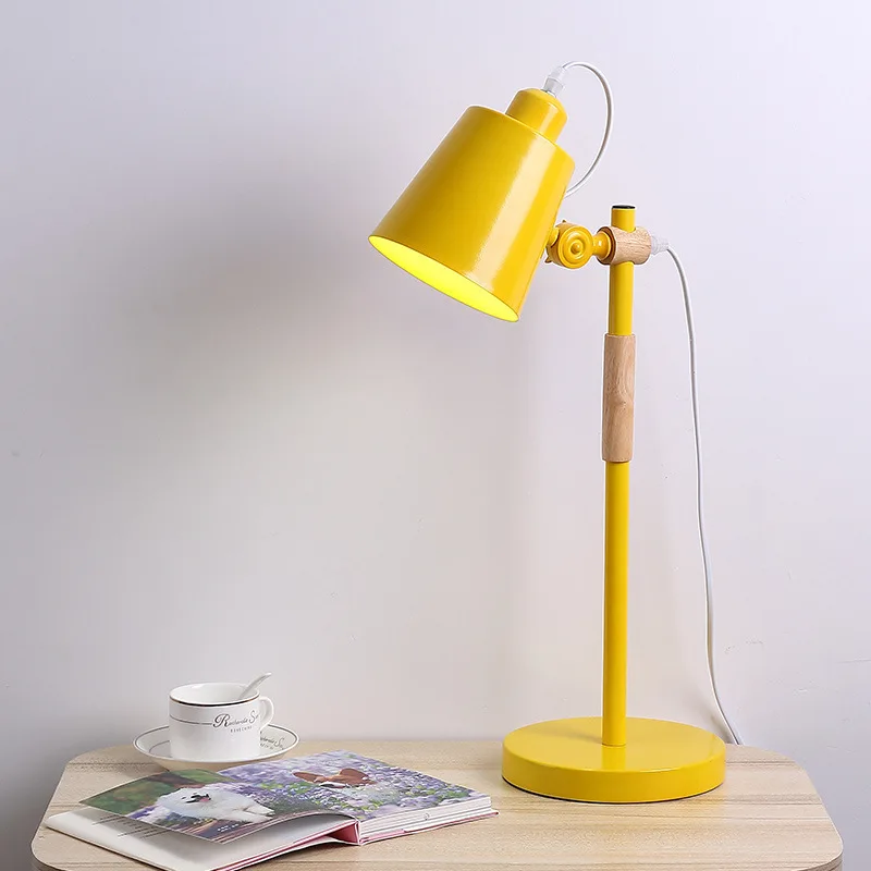 220 В E27 лампа Светодиодная настольная лампа с ручкой переключатель 2 режима вариант Настольный светильник для чтения книг для учебы домашний декоративный светильник s - Цвет корпуса: Yellow