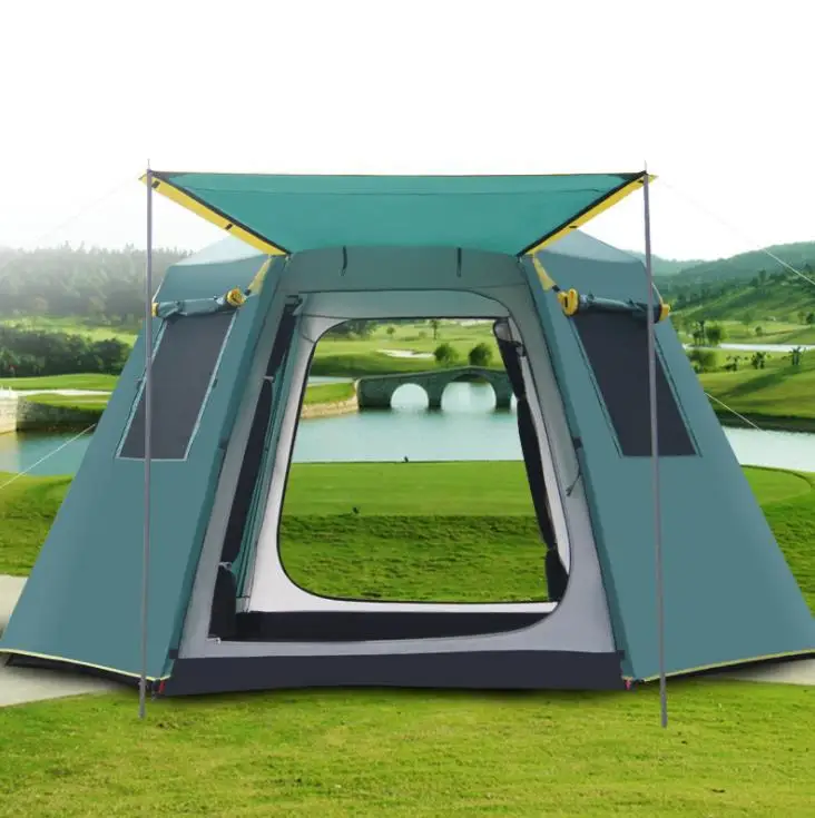 

Free To Build A Speed Open Hexagonal Tent Outdoor 4 People-6 People Fully Automatic Thickening Rain Multi-Person Camping Tent