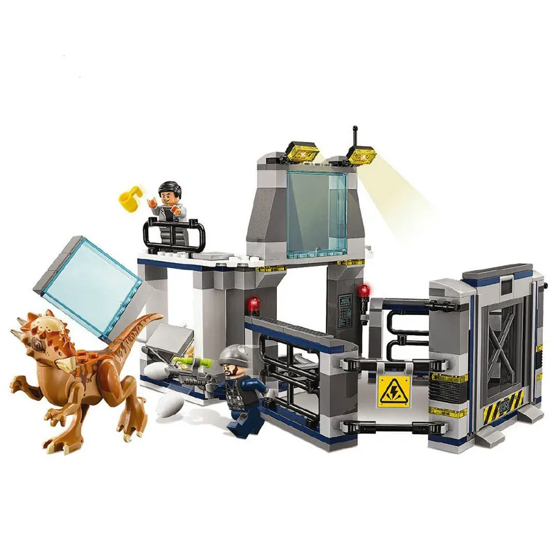 75927 234 шт мир Юрского периода Stygimoloch Breakout Observation Deck Lab Building Block игрушки для детей Bela