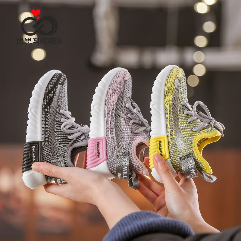 

Kids Coconut Sneakers 2019 Spring Children Shoes Soft&Light Boys Running Sneakers Flying Weave Breathable Shoes Girls Net Shoes