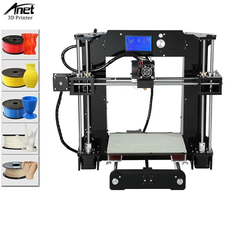 Faktura kryds Brig Anet A6 3D Printer Kit Reprap i3 3D Printer Kits DIY Self Assembly  3D-Printer With High Precision Big Size Desktop LCD Screen