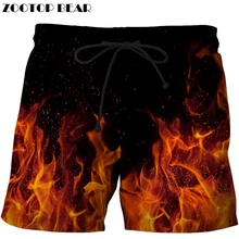 Красный огонь новые летние мужские s шорты 3D цифровой узор печати хлопковые шорты мужская одежда свободные Homme шорты для мальчиков Прямая