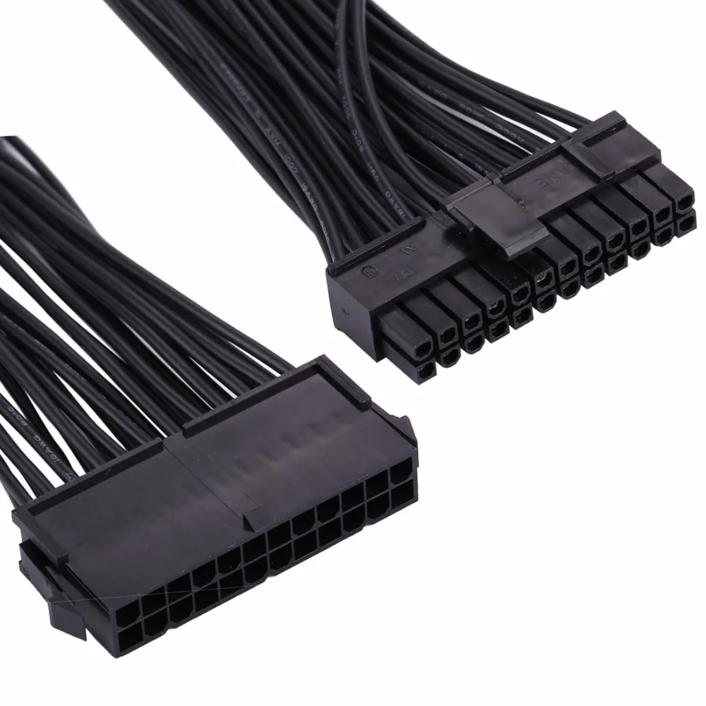 30cm ATX Mining 24 Pin Dual PSU Power Supply Extension Cable