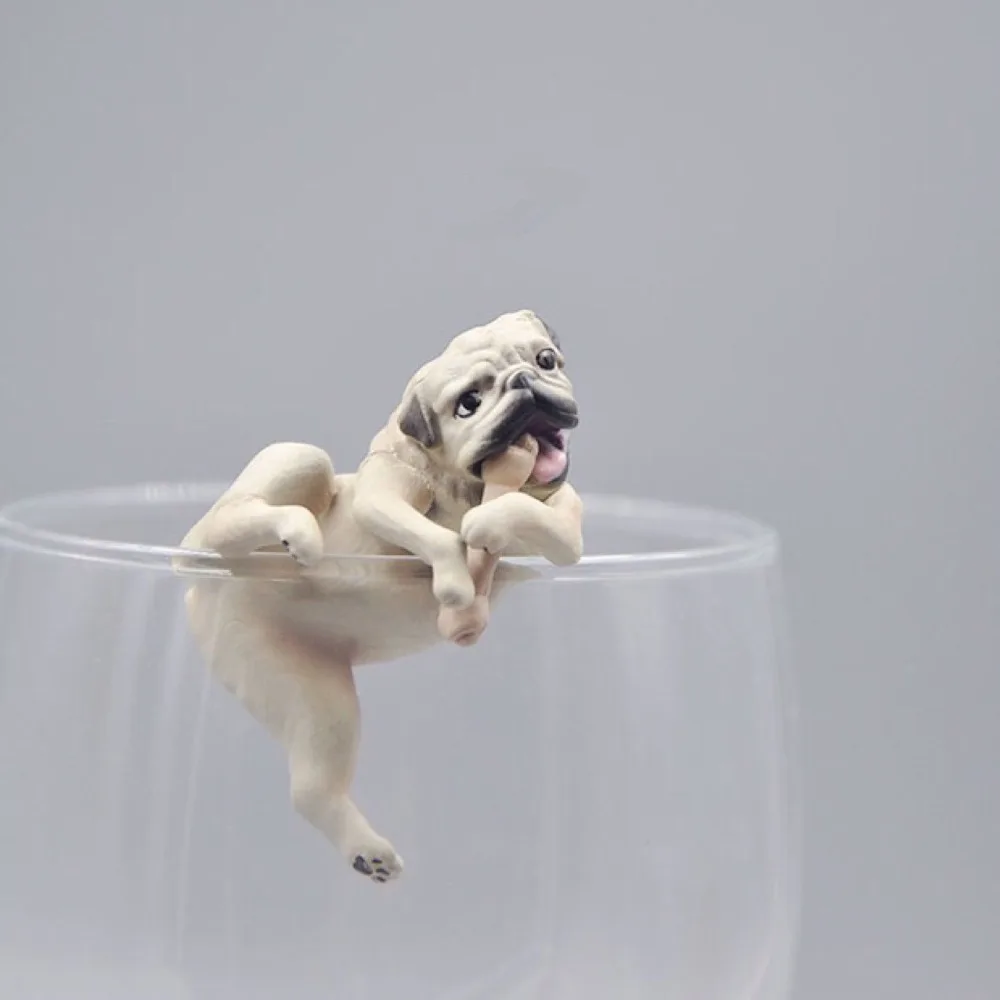

2018 Prank toy funny gadgets cool toy action figure Japanese Cup Edge Teasing Tea Resin puppet Animal Model Dog doll Ornament