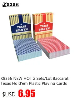 K8356 100Set/Lot Wholesale Texas Hold'em Plastic Playing Cards Waterproof Frosting Poker Card Pokerstar Board Game 2.48*3.46inch