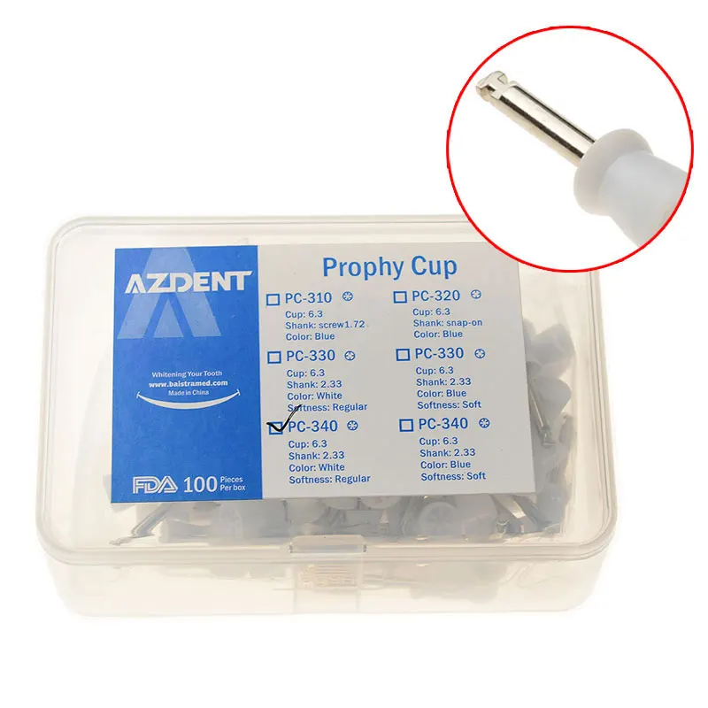 

100pcs/Box Teeth Whitening Disposable Latch Type Oral Hygiene Rubber Prophy Cup PC-340 Polishing Cups Dental Tools
