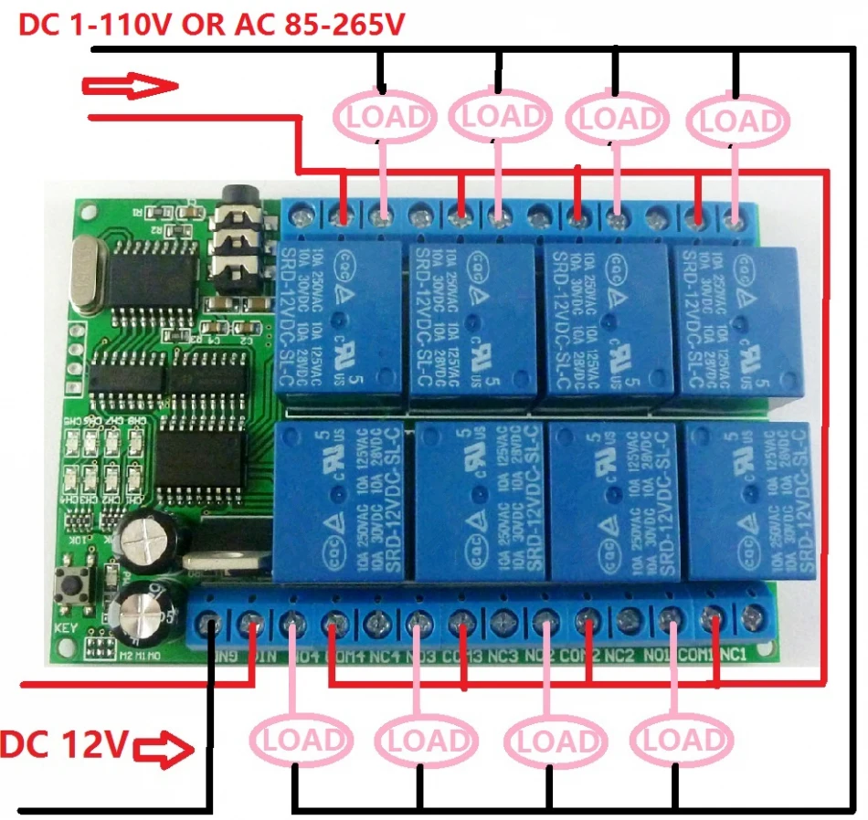 Телефон декодер голоса реле DC 12 V 8CH DTMF релейный телефон Голосовое управление модуль декодер релейная плата