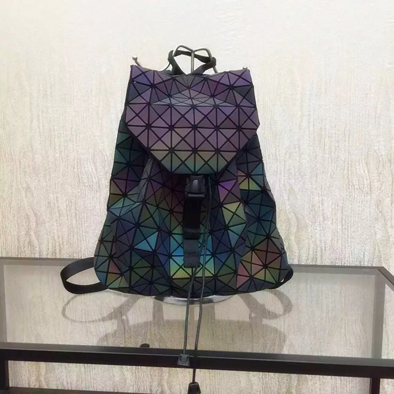Biseafairy Luminous font b Backpack b font Diamond Lattice Bag Travel Geometric font b Women b