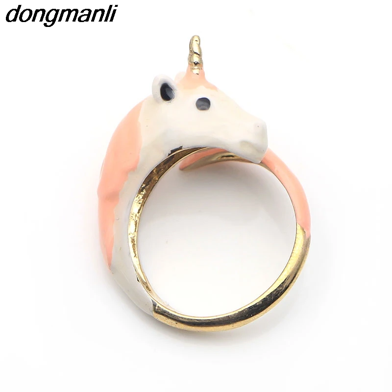 P1024 Dongmanli cute horse Adjustable Ring Color Enamel Glaze Beautiful Ring For Women Gift Dropshipping