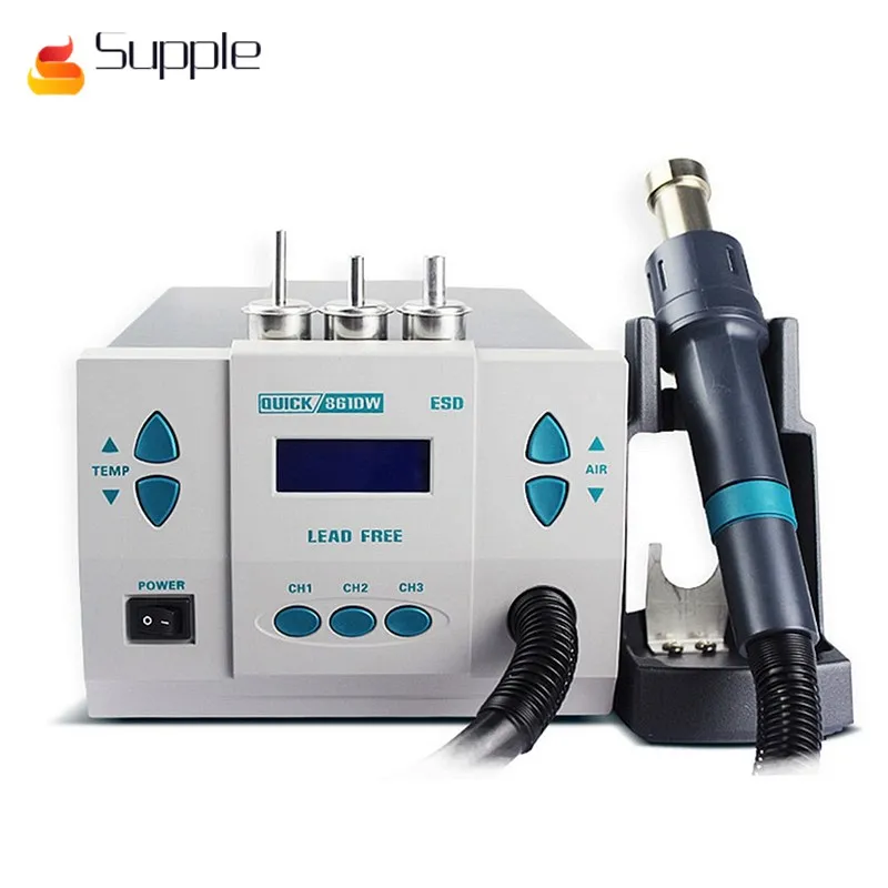 

Supple Original QUICK 1000W220/110V 861DW heat gun digital lead-free intelligent hot air soldering station Hot Air work Station
