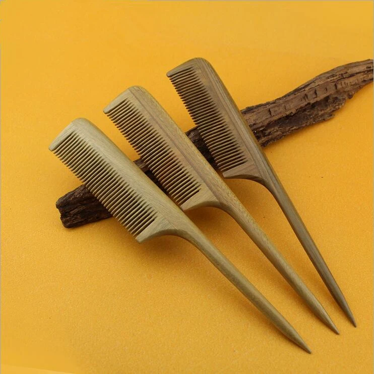 

2019 Real New Hairbrush Hair Care Natural Handmade 22cm Nagao Green Sandalwood Boutique Comb Hairdressing Professional Health