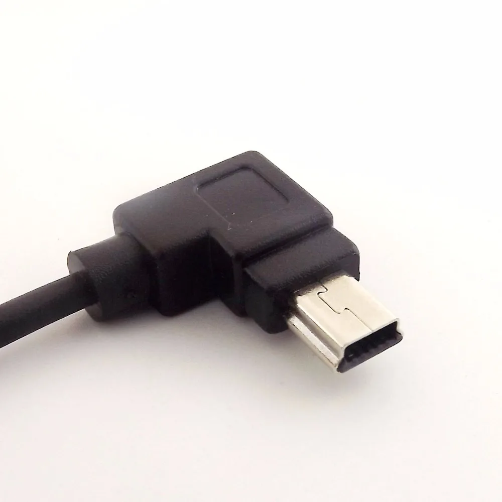 1 قطعة لولبية ملفوف USB 2.0 وذكر أن ميني USB 5 دبوس الذكور اليسار زاوية كابل محول 5FT