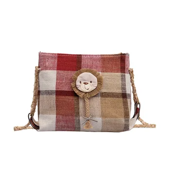 

NEW-Chain Small Bag Cute Girl Canvas Bucket Bag Texture Shoulder Shoulder Messenger Bag