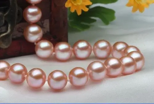 

FREE SHIPPING HOT sell new Style >>> 18"10-11MM NATURAL SOUTH SEA PINK NECKLACE
