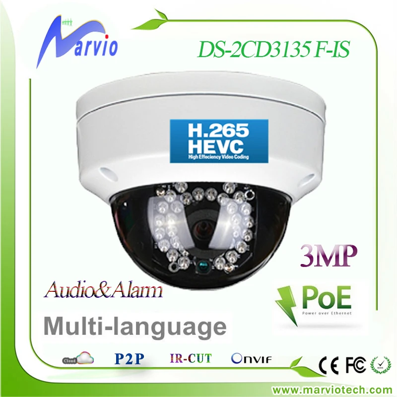 New DS-2CD3135F-IS H265 3MP Dome IP Camera With Audio Alarm POE TF Card Slot Max 128GB Replace DS-2CD3132F-IS DS-2CD2132F-IS |