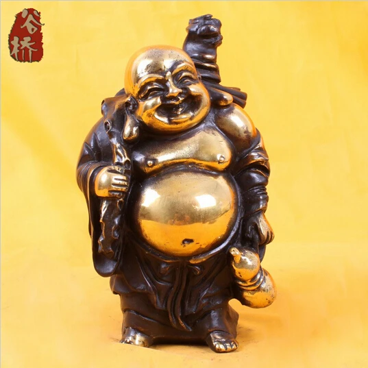 

B0601 421Carving gold bags laughing buddha handmade carving