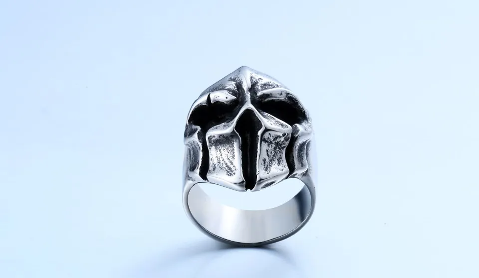 steel soldier good detail factory price men punk skull ring stainless steel fashion jewelry