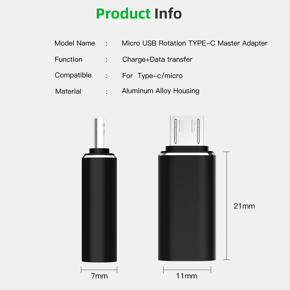 Type C Adapter USB to Type C Adapter USB to Micro USB Adapter Charging Cable Adapter Type-C to Micro USB Alloy Male to Female Adapter Converter Connector for Phone Tablet