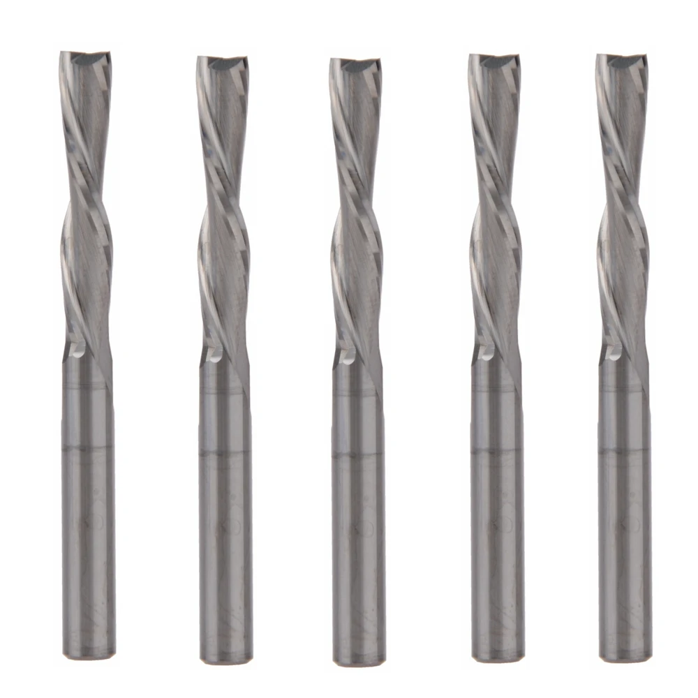 

5pcs AAA 4mm*22mm left handed 2 spiral flute bits, Down Cut carbide endmill, Left-Handed spiral cutter