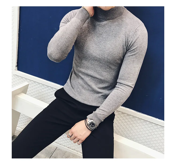 best sweaters for men MRMT 2022 Brand Autumn New Knitting Men's Sweater Pullover for Male Half High Collar  Sweater sweater crewneck