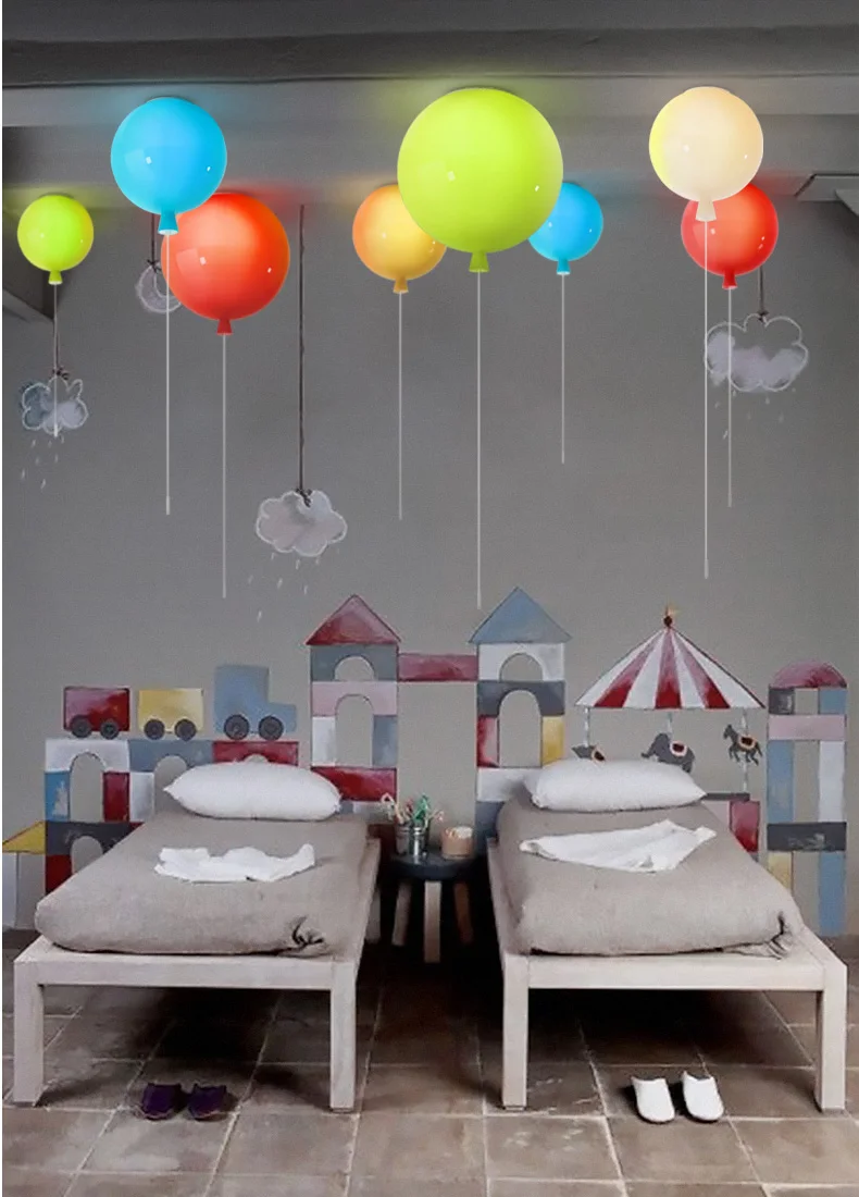 Nordic Balloon Acrylic Pendant Lights Home Decor Bedroom Colour Creative Kids Room E27 Kitchen Lighting Fixture Lampara Para