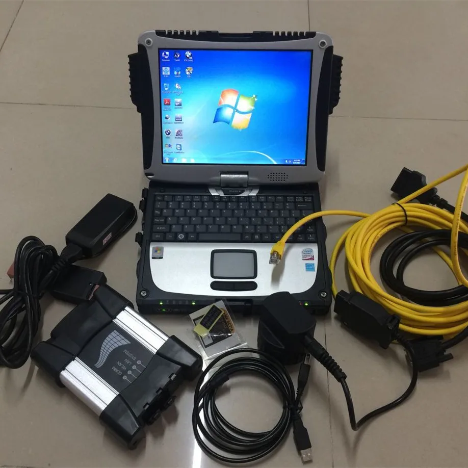  for bmw diagnostic icom next with software expert mode 500gb hdd cf19 toughbook computer cables ful