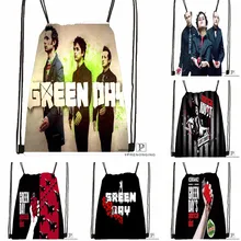 Custom Green Day Drawstring Backpack Bag Cute Daypack Kids Satchel (Black Back) 31x40cm#180531-04-40