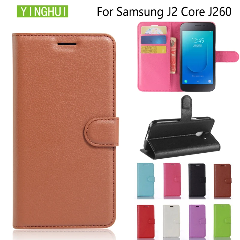 YINGHUI для Samsung GALAXY J2 Core 5 0 дюйма кожаный флип чехол телефона Galaxy J2Core J260 кошелек