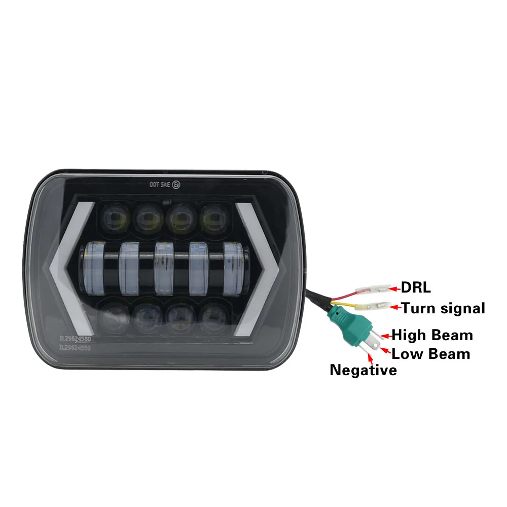 7x6 дюймов Halo светодиодный фары, 5x" квадратный светодиодный налобный фонарь со стрелками ангельские глазки свертывание подходит для грузовиков для Jeep Wrangler XJ YJ Sedans