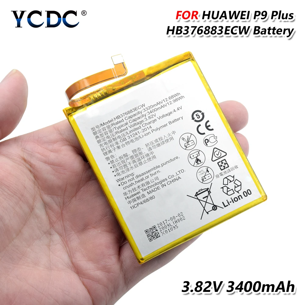 

HB376883ECW Cellphone Battery With Flex Cable 3.82V 3400mAh Phone Battery For Huawei Ascend P9 Plus VIE-AL10/VIE-L09/VIE-L29