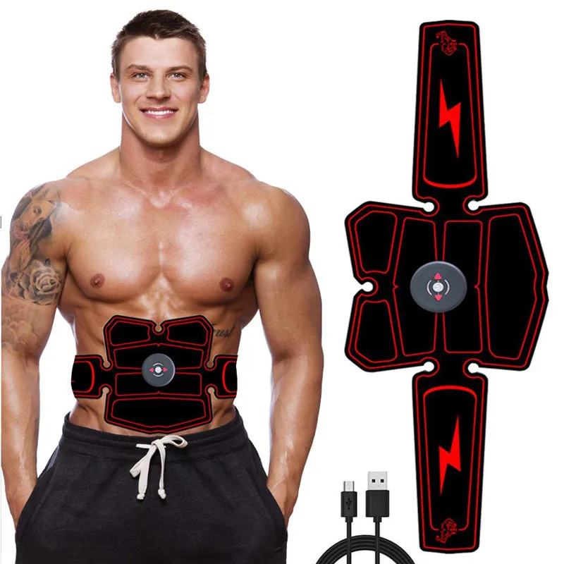 Умный Фитнес-пояс USB Перезаряжаемый мышечный тренировочный инструмент для брюшной полости Массажер для мышечного стимулятора бодибилдинга фитнес-оборудования