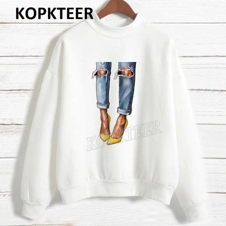 

Women Clothes 2019 Graphic Sweatshirt Sweat Femme Sexy Yellow Shoes Vogue Harajuku Hoodies Kawaii Streetwear Sudadera Mujer