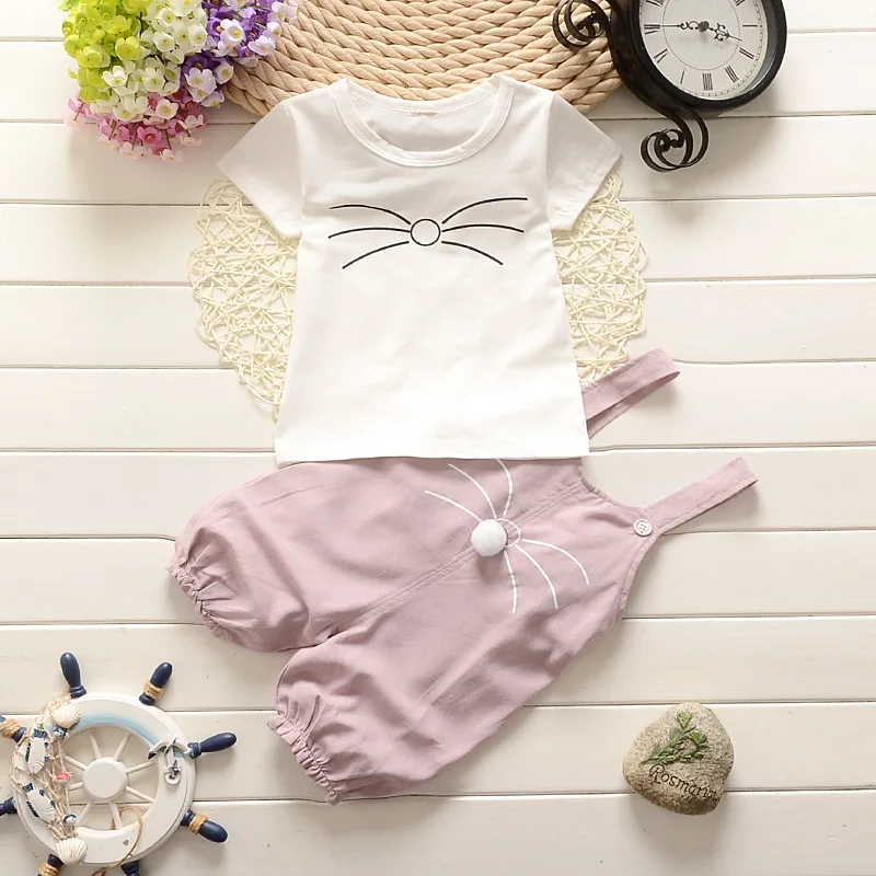 Kids Wear Summer Kids Set Korean Boy Belt Pants Set Girls Skirt Set