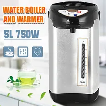 Warmtoo Проводной Электрический чайник бойлер для воды 5л 750 Вт 304 нержавеющая сталь и подогреватель антисухого отключения питания большой емкости